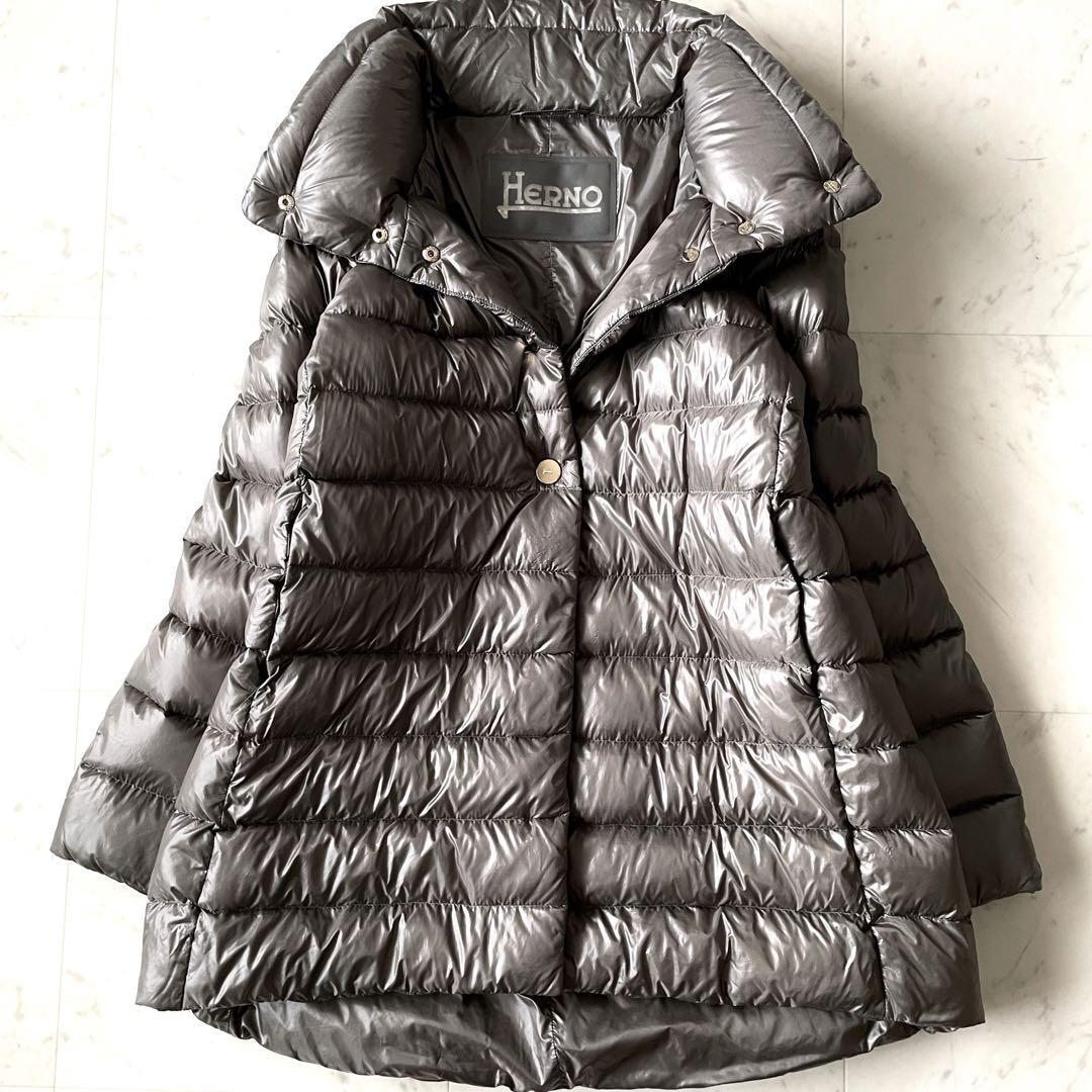 美品》Hernoヘルノ ダウンジャケット ニットミックスデザイン-