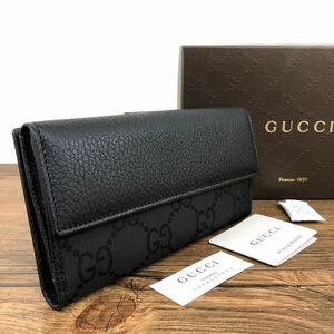 ☆送料無料☆ 未使用品 GUCCI 長財布 128223 ブラック Wホック財布 箱付き 47