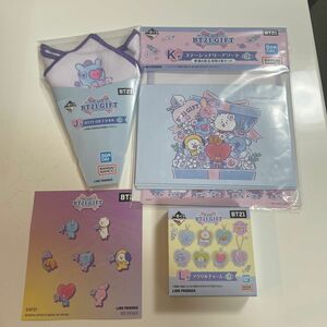 未開封品　BT21くじ 一番くじ　3点セット　J賞BT21GIFT タオル　K賞　ステーショナリーアソート　L賞アクリルチャーム