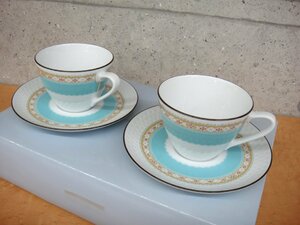 1468T 未使用品 ノリタケ ハミングブルー カップ＆ソーサー ペアセット 2客 P5389L/1645 碗皿 Noritake