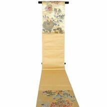 留袖用 袋帯 正絹 金箔 孔雀 牡丹 菊 菖蒲 Mサイズ F6063 中古美品 シルク 30代 40代 50代 送料無料_画像5