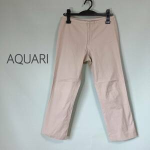 *AQUARI Sabrina pants cropped pants handle pa height pants beige color lady's size 2 office ko-te made in Japan goods spring summer 