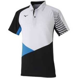【62JA001470 L】MIZUNO(ミズノ) ユニゲームシャツ　ホワイト×ブラック　サイズL 新品未使用タグ付 バドミントン テニス 