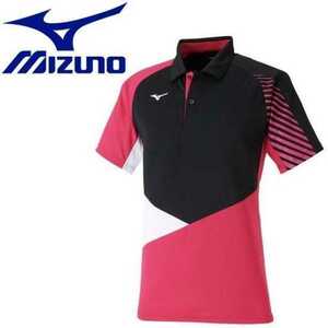 [62JA001465 XL]MIZUNO( Mizuno ) Uni game shirt black × pink size XL new goods unused tag attaching badminton tennis 