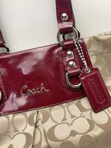 F791 超美品 コーチ COACH トートバッグ ショルダーバッグ 2way キャンバス×レザー A4収納可_画像2