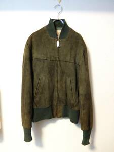 60s Vintage suede leather Bomber jacket MA1