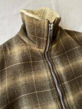 50s 60s PENDLETON ジップアップ ウール コート / チェック ハイネック ダブルジップ 裏ボア ビンテージ USA O3-01012-61216 sale_画像5