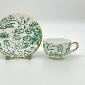 ＊レア＊ COALPORT コールポート ＊RARE＊ WILLOW Green Miniature Tea Cup Duo ウィロー緑 ミニチュア ティーカップ＆ソーサー *L296の画像2