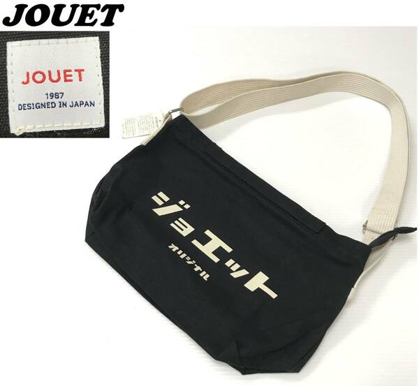 未使用 JOUET ブラック ショルダーバッグ ブランドロゴ カタカナ ミニ モノトーン メンズ レディース A4 通勤 通学 キャンパス ジョエット