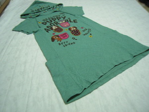 * rough rough* dog pattern short sleeves tunic green 