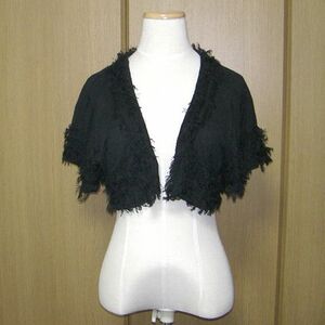 LE CIEL BLEU Le Ciel Bleu fringe bolero cardigan black black 40 wedding party 