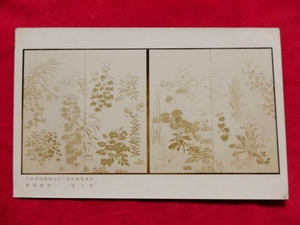 3005/戦前 印刷物 日本美術院第二十八回展覧会出品 花と寶 中庭煖華 アート美術 当時写真 ポストカード