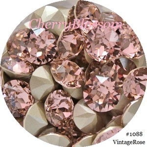 PP24*250 bead * Vintage rose *#1088* Swaro * nails * deco * hand made accessory .* Swarovski * tea ton *V cut 