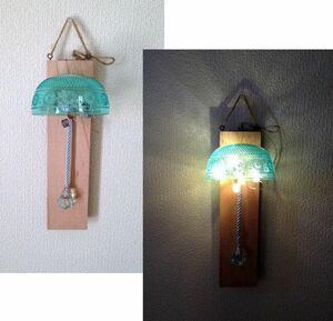 Art hand Auction Lampe à bijoux LED faite à la main, Lustre de style scandinave, bleu émeraude, L'éclairage intérieur, Noël, éclairage, autres