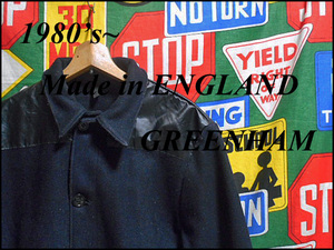 ★雰囲気◎な1着★Made in ENGLAND製イギリス製GREENHAMグリーンハムビンテージメルトンウールジャケットドンキージャケット80s80年代紺色M