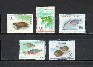 181056 Japan 1976-77 year nature protection 3 compilation 5 kind .. unused NH