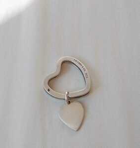 * Old TIFFANY с ящиком * Tiffany серебряный 925 Heart кольцо для ключей брелок для ключа осмотр vintage Vintage Vintage 