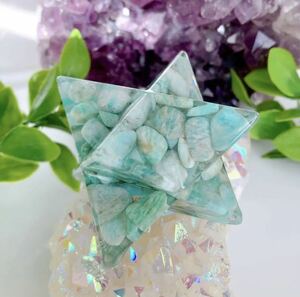 Art hand Auction Lucky Orgonite Merkaba Star 6.5cm Russian Amazonite, Handmade items, interior, miscellaneous goods, ornament, object