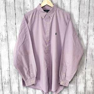 ラルフローレン Ralph Lauren チェックシャツ 長袖シャツ メンズ ワンポイント サイズ18 XXLサイズ 2-895