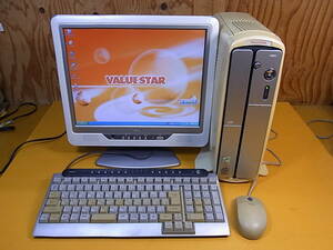 *X/451*NEC* desk top personal computer &15 type monitor *VALUESTAR PC-VF5004D F15T7A*WinXP*Celeron 1.70GHz* memory 480MB*HDD 69GB* operation OK