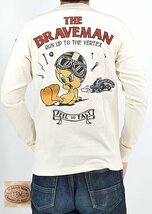 BR×LOONEYコラボ 天竺ロングTシャツ◆The BRAVE-MAN ナチュラルXXLサイズ LTB-2302 ブレイブマン 刺繍 ルーニーチューンズ_画像1