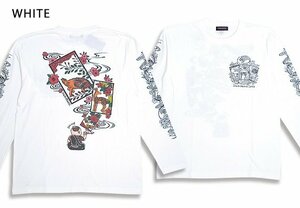 こいこい花札インクジェットロングTシャツ◆CHIGIRI ホワイトXLサイズ CHL53-652 ちぎり チギリ 和柄 和風 長袖 猪鹿蝶