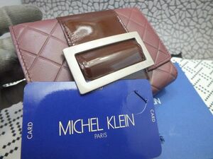 未使用品★ミッシェルクラン（ MICHEL KLEIN） レディース折り財布　　牛皮仕様　がま口仕様