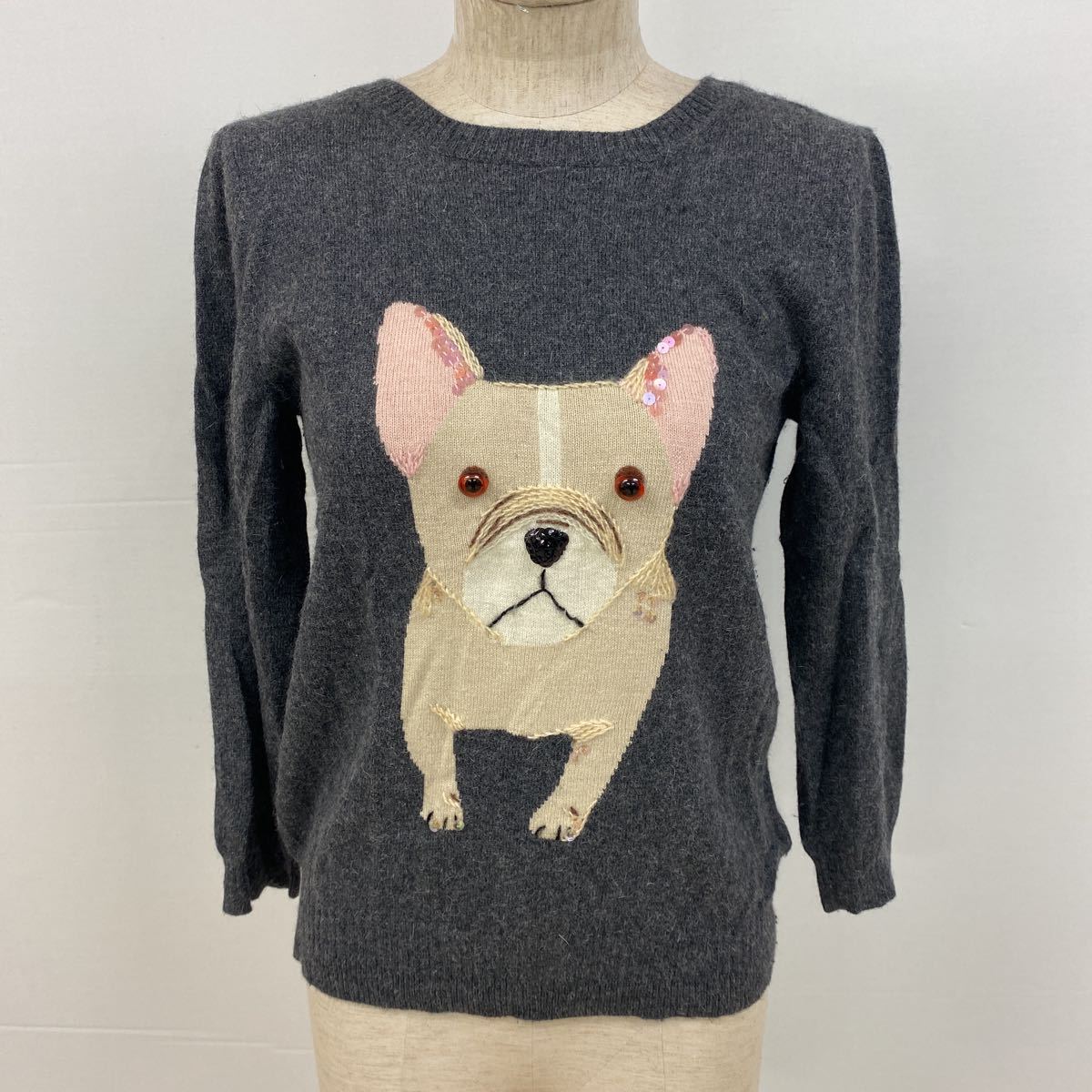 美品☆MUVEIL フレンチブルドッグ ニット セーター-