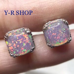  lavender fire - opal . Cubic Zirconia. elegant earrings * lady's silver 925 stamp color stone new goods gem Y-R wholesale 