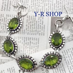  peridot. antique style bracele * lady's silver 925 stamp color stone accessory ethnic India jewelry new goods gem Y-R