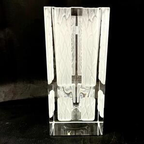 仙16 HOYA CRYSTAL ホヤ クリスタル 花瓶 フラワーベース インテリア ガラス 日本製 箱付き コレクション アンティークの画像2