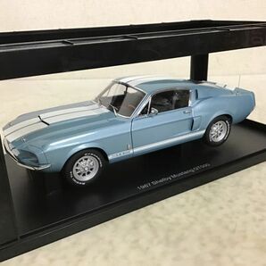 1円〜 オートアート 1/18 シェルビー マスタング GT500 ブルー/ホワイトストライプの画像2