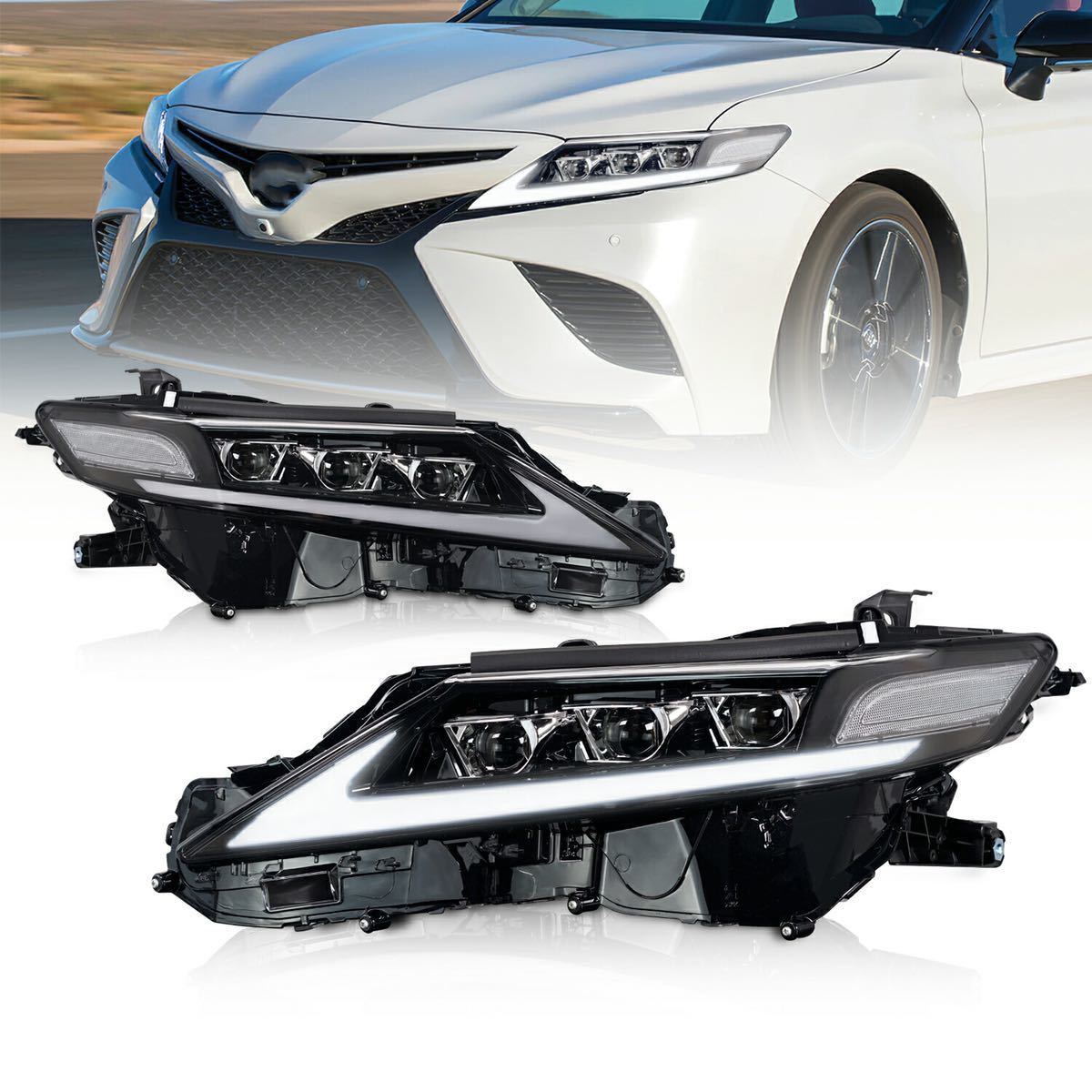 正規 適用: トヨタ カムリ ヘッドライト 2015 LED ヘッドランプ DRL