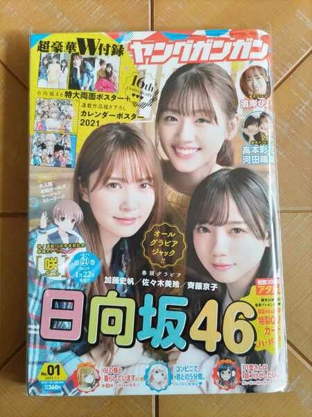 ヤングガンガン 2021年1月1日号・日向坂46(加藤史帆 佐々木美玲 齊藤京子 濱岸ひより 高本彩花 河田陽菜)特大両面ポスター・連載カレンダー