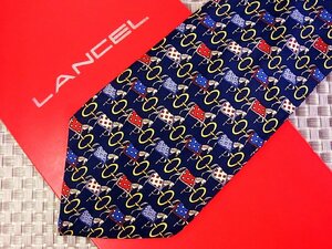 【在庫処分セール】●特売●FK0651●【LANCEL】ランセル【馬 ウマ 動物 柄】ネクタイ●