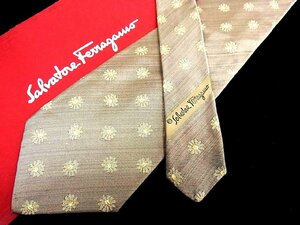 ♪今週の特売980円～♪0766W♪状態並品【Ferragamo】フェラガモ【花 植物 柄】ネクタイ♪