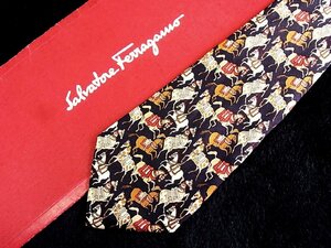 ♪今週の特売980円～♪1558♪良品【Ferragamo】フェラガモ【馬 ウマ 高貴 柄】ネクタイ♪