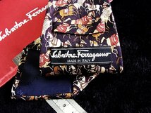 ♪今週の特売980円～♪1558♪良品【Ferragamo】フェラガモ【馬 ウマ 高貴 柄】ネクタイ♪_画像2