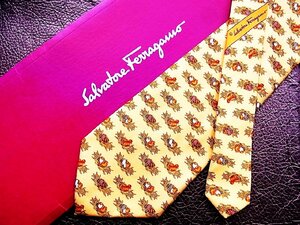 ♪今週の特売980円～♪1060♪状態並品【Ferragamo】フェラガモ【鳥の巣 小鳥 卵 柄】ネクタイ♪