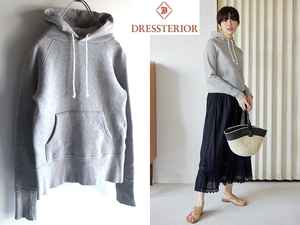  standard DRESSTERIOR Dress Terior D Logo embroidery thick cotton hanging weight reverse side wool pull over sweat Parker 1 gray made in Japan 