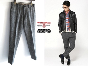 Journal Standard TRISECT HARRIS TWEED ジャーナルスタンダード ハリスツイード ヘリンボーン トラウザース パンツ スラックス S グレー