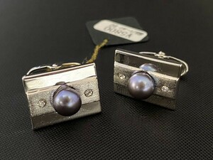 メンズ アクセサリー カフスボタン ビジネス ギフト 淡水パール プレゼント 結婚式 スーツ パーティー ◇M-0003