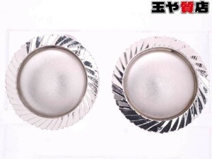  round shape design earrings pt900 platinum 