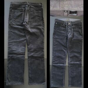 美品★8010 GEKKO / STRAIGHT コーデュロイパンツ 30 黒★月光 ジーンズ ハチゼロイチゼロゲッコー CORDUROY ボトムス 長谷川祐二