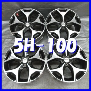 ■送料無料 A2■ スバル SJ フォレスター 純正 ■ 18×7J+48 ■ 5H PCD100 ◇ ４本 ◇ ENKEI/1ピース/スポーク 濃いガンメタ/ポリッシュ系