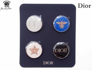 【New 新品】 ディオール Dior ノベルティ ピンバッジ ピンセット ４個セット アクセサリー CD 蜜蜂 DIOR 幸運の星 限定エディション