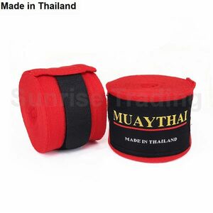 新品 Made in Thailand コットン バンテージ 5ｃｍ×4.5Ｍ レッド 非伸縮 ムエイタイ キックボクシング MMA グローブ 格闘技