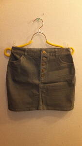 ★FOREVER 21★フォーエバー21 レディースミニスカートサイズS　Ladies Skirt Size S USED IN JAPAN グレイ