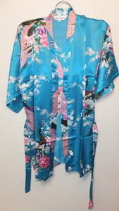 *KIMONO DRESS* Cosplay kimono tops short кимоно платье Short бирюзовый длина одежды примерно 78Cm размер M NEW FROM JAPAN сделано в Китае Asian Dress