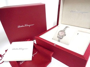  new goods * unused FERRAGAMO Salvatore * Ferragamo gun chi-ni lady's wristwatch FQ5010013 quartz shell face 